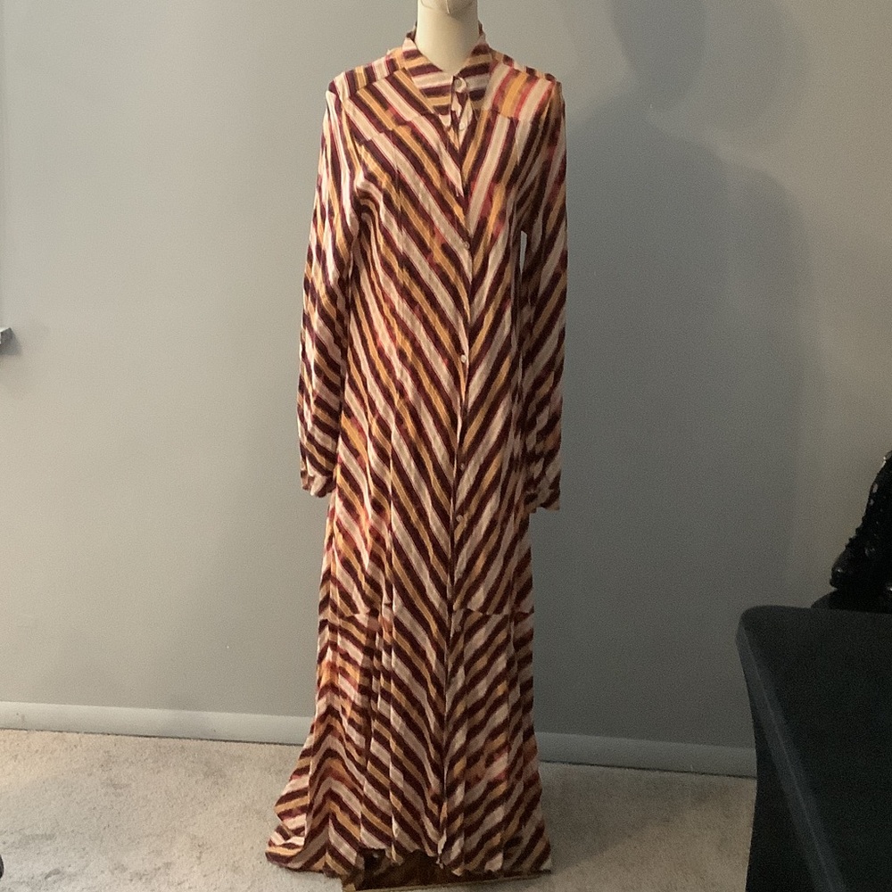 Chic Long Sleeve Striped Maxi Dress